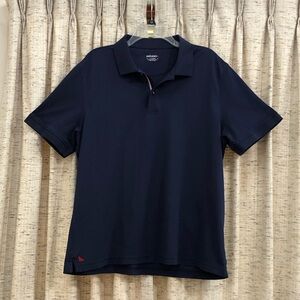 UNTUCKit Navy Wrinkle-Free Damaschino Short Sleeve Polo